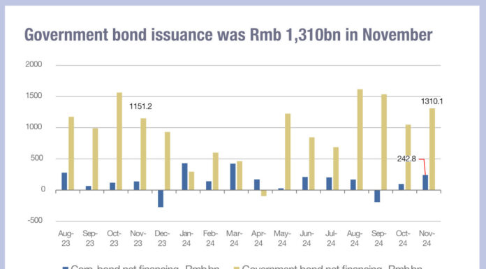 China government bond issuance reducing transparency of total social finance